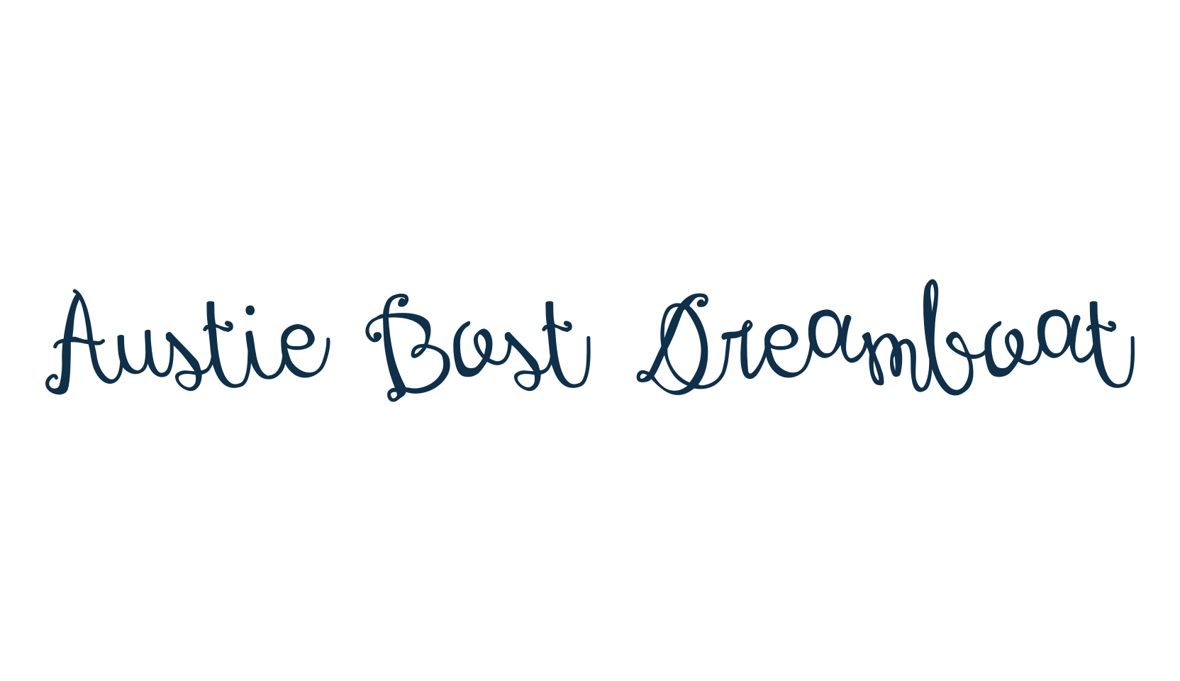 Austie Bost Dreamboat, script handwritten fancy decorative calligraphy font preview