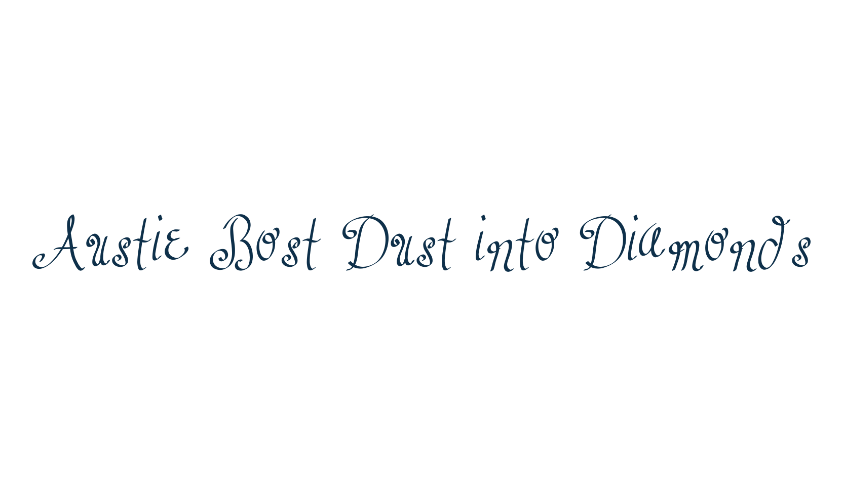 Austie Bost Dust into Diamonds, fancy curly decorative font preview