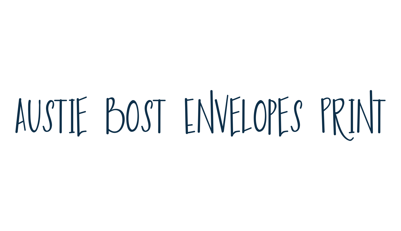 Austie Bost Envelopes Print, fancy decorative font preview