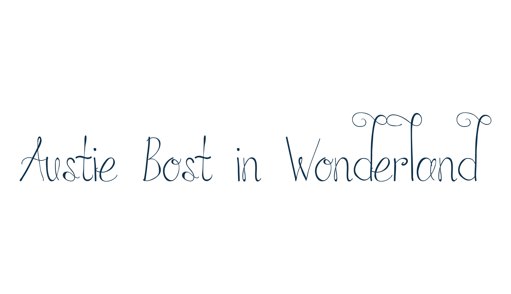 Austie Bost in Wonderland, fancy various decorative script calligraphy font preview