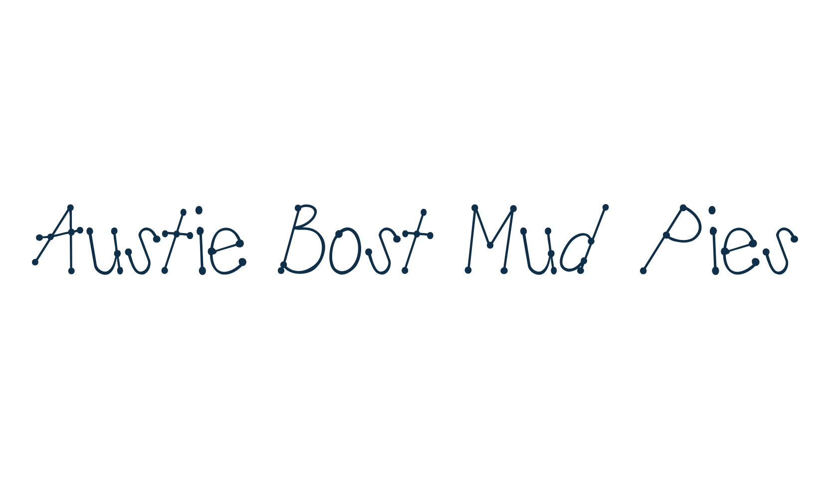 Austie Bost Mud Pies, fancy distorted decorative font preview