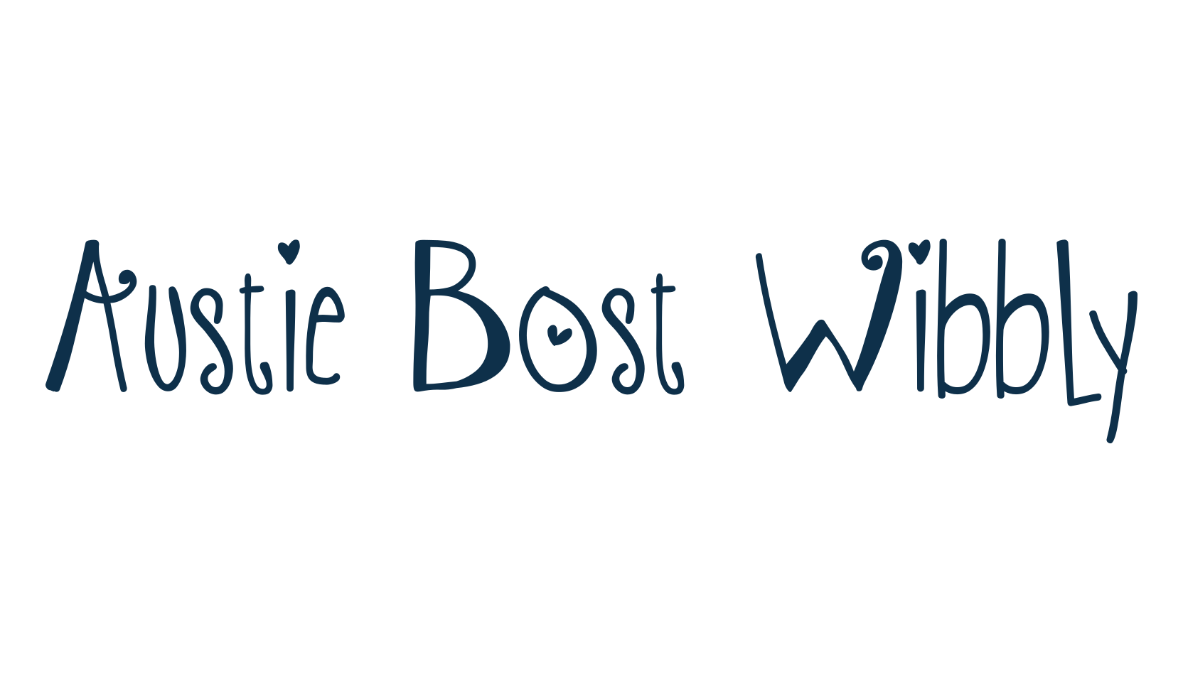 Austie Bost Wibbly, fancy decorative font preview