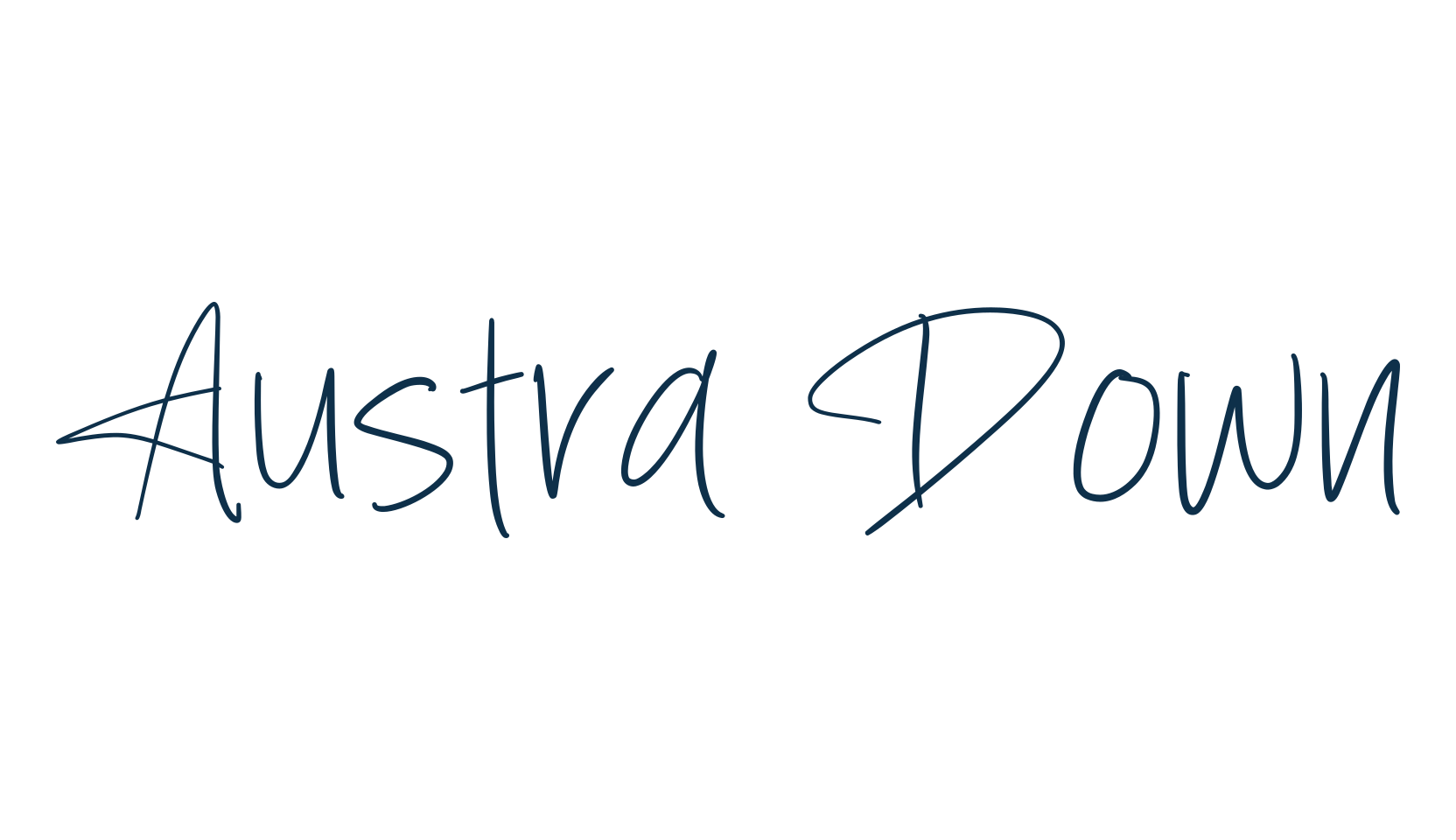 Austra Down, script handwritten fancy decorative calligraphy font preview