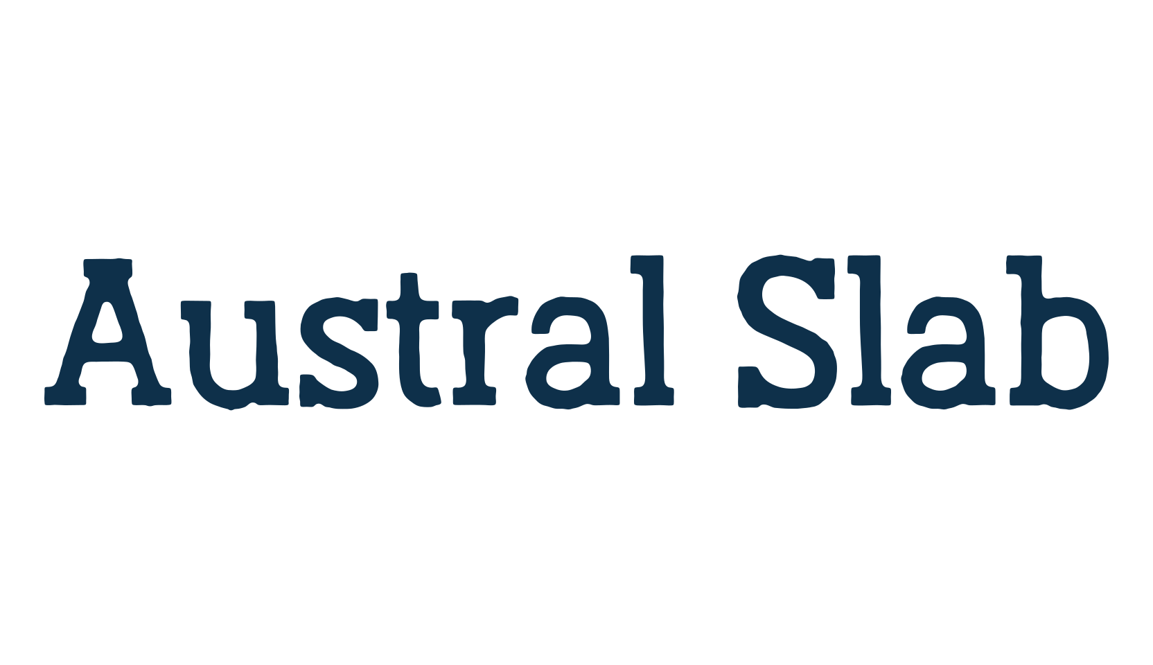 Austral Slab, eroded font preview