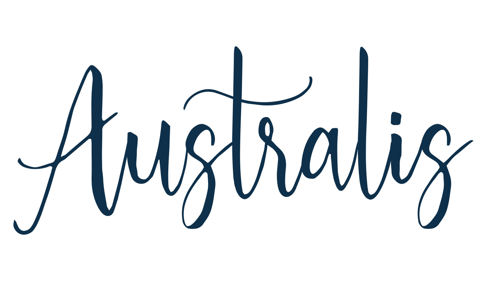 Australis, script handwritten fancy decorative calligraphy font preview