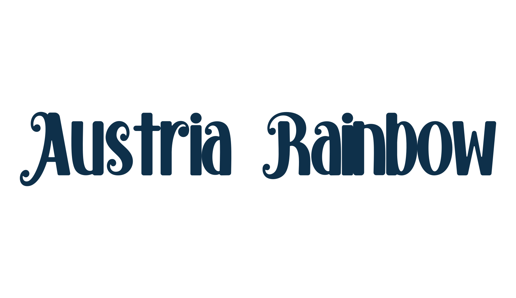 Austria Rainbow, groovy font preview