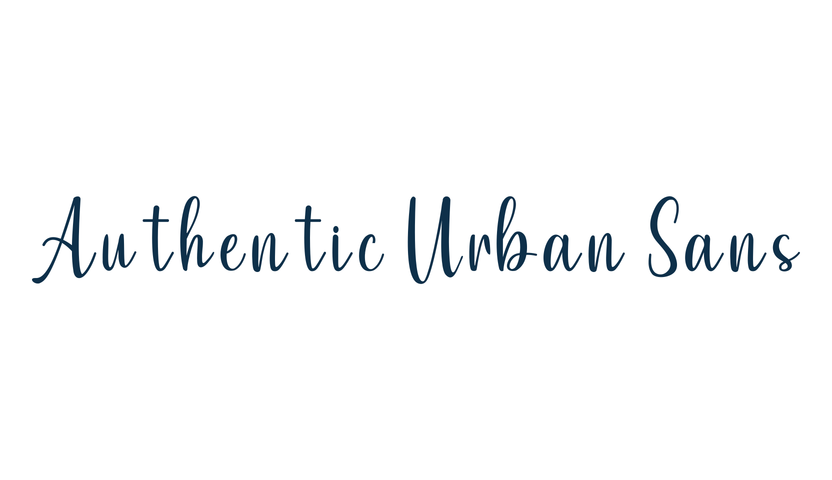 Authentic Urban Sans, script brush fancy decorative calligraphy font preview