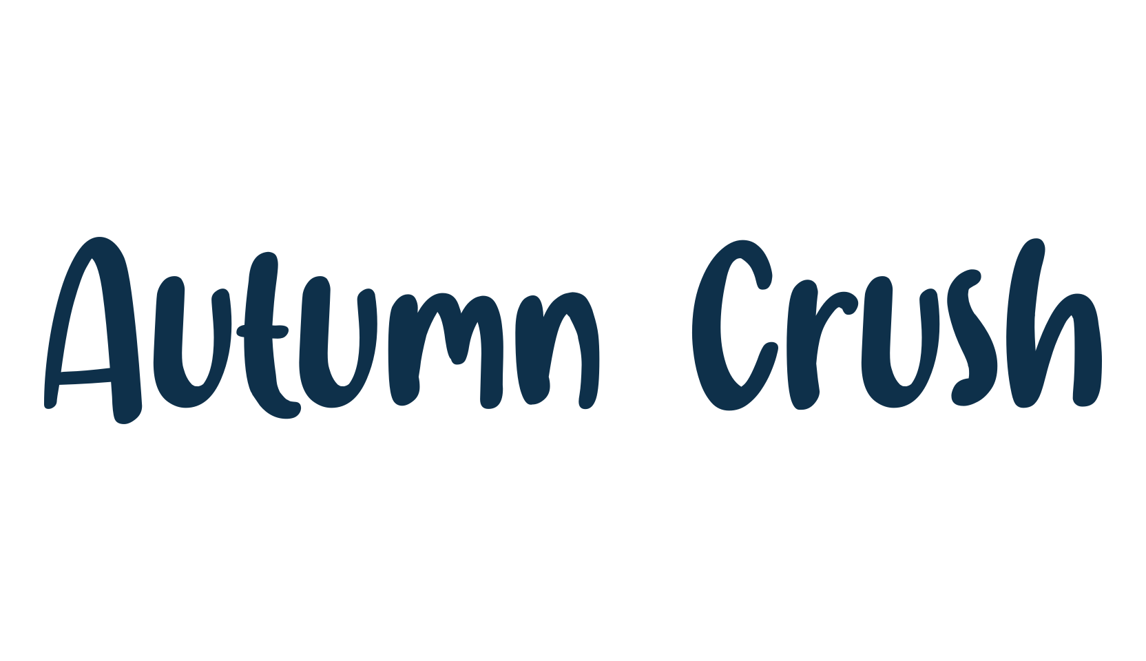 Autumn Crush, handwriting font preview