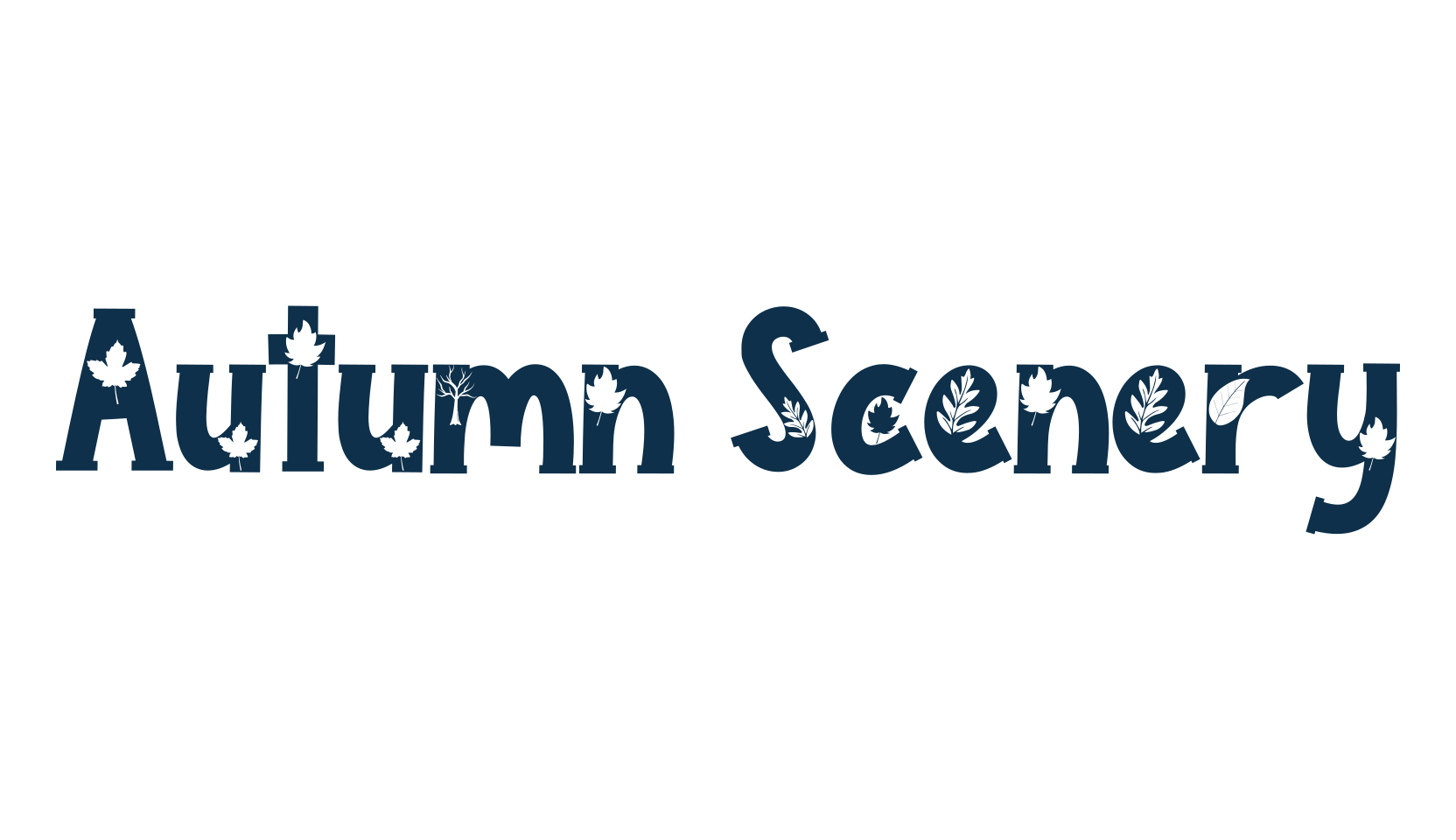 Autumn Scenery, fancy decorative font preview