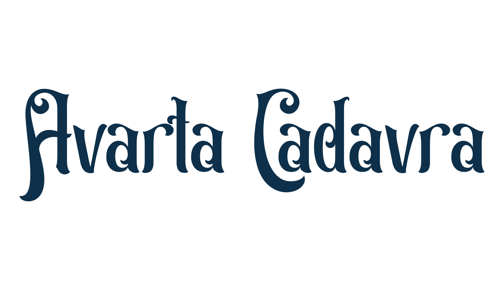 Avarta Cadavra, fancy retro decorative font preview