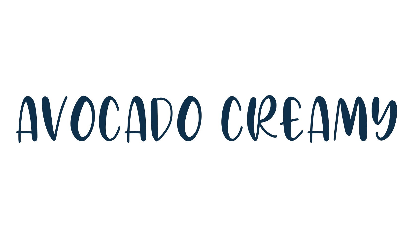 Avocado Creamy, cartoon font preview