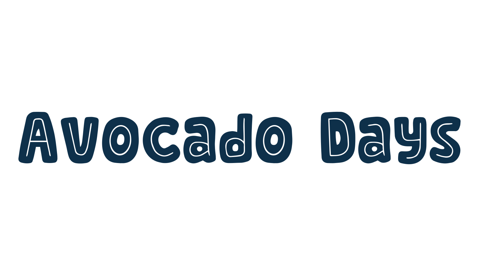 Avocado Days, fancy cartoon decorative font preview