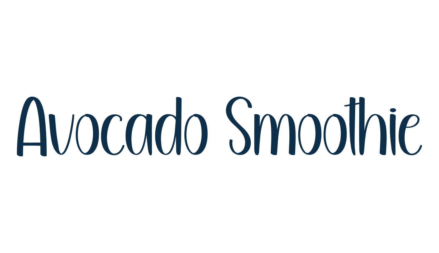Avocado Smoothie, fancy decorative font preview