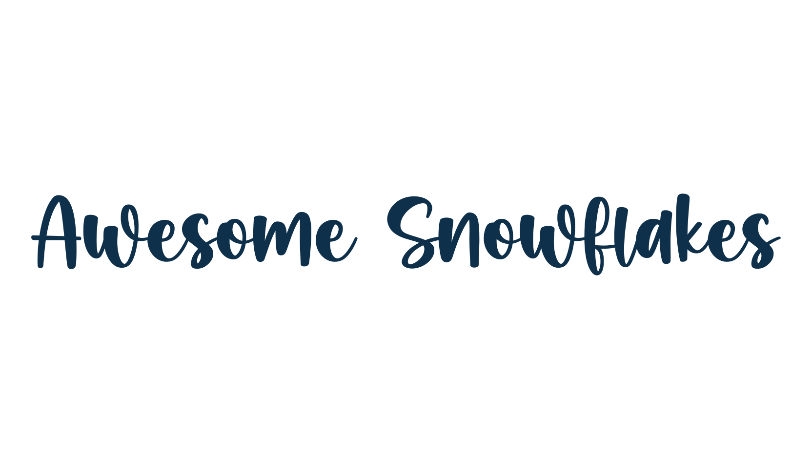 Awesome Snowflakes, script handwritten fancy decorative calligraphy font preview