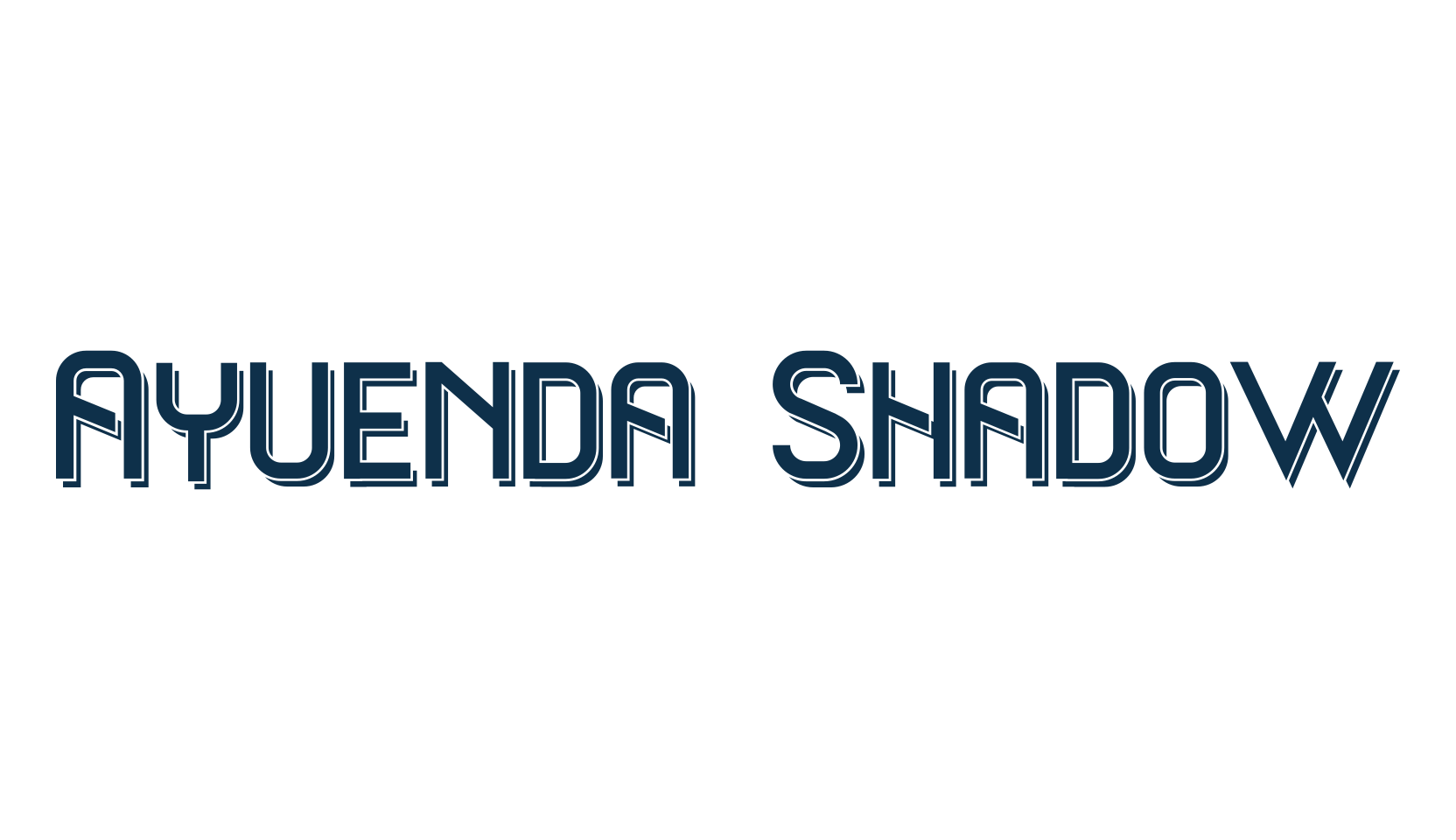 Ayuenda Shadow, fancy retro decorative font preview