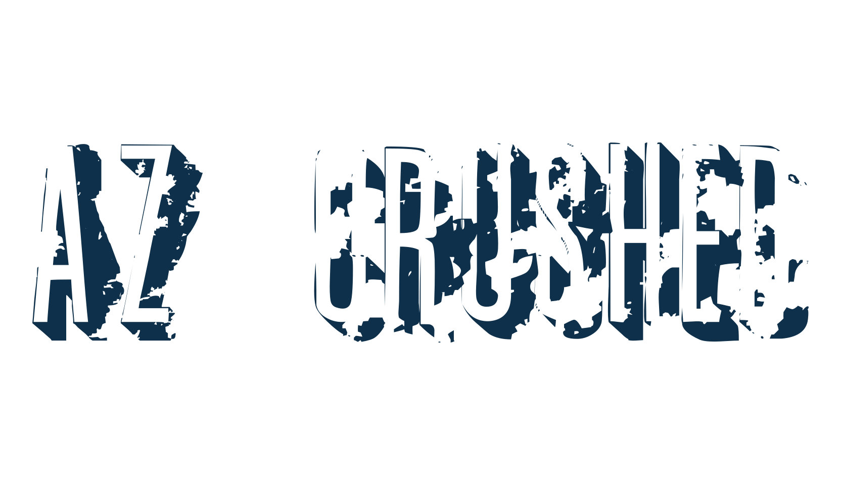AZ Crushed, fancy destroy decorative font preview