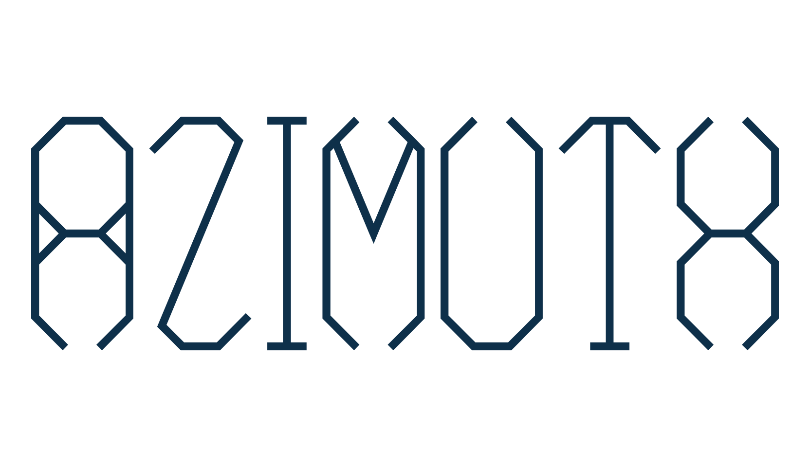 Azimuth, techno square sci-fi font preview