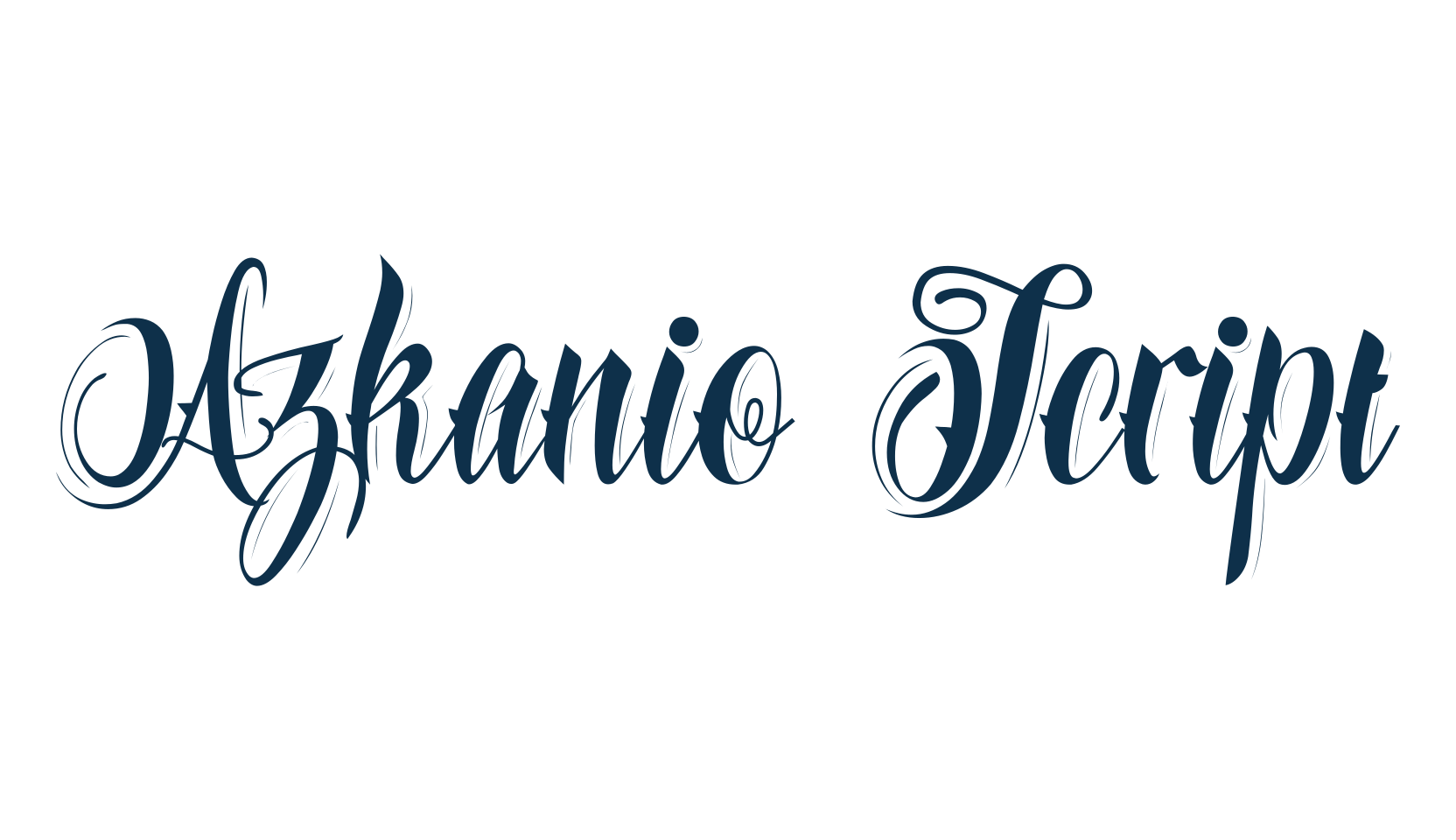 Azkanio Script, calligraphy font preview