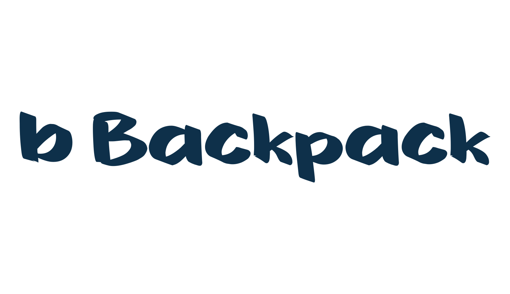 b Backpack, script brush fancy decorative calligraphy font preview