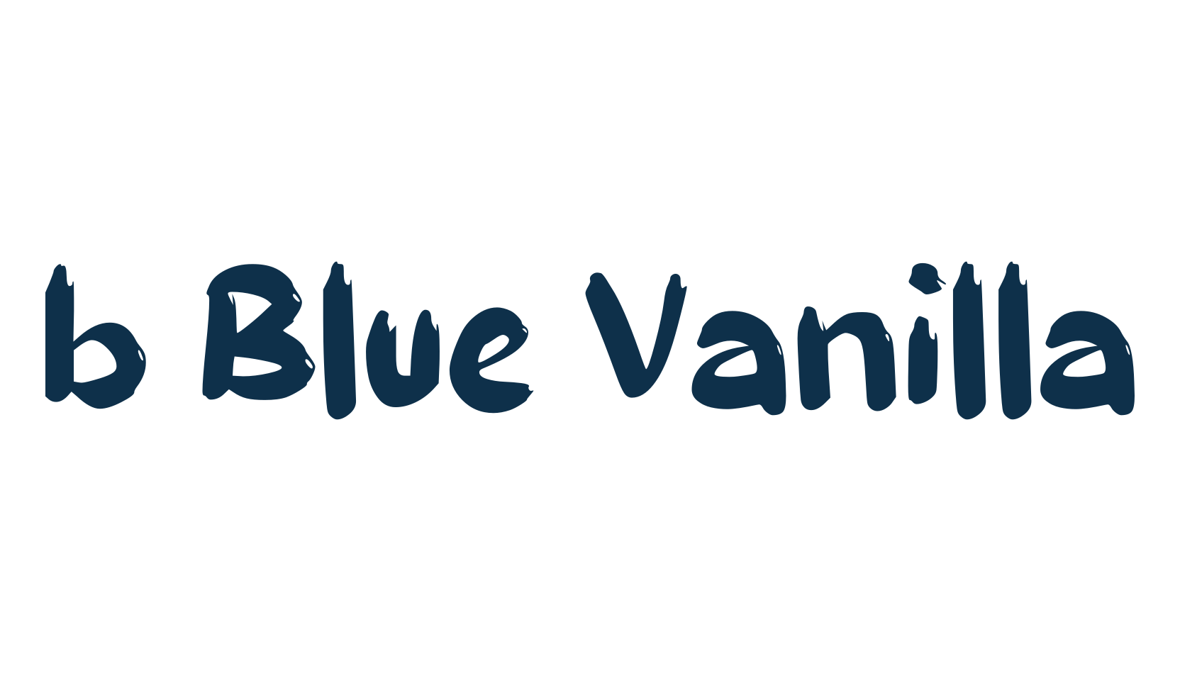 b Blue Vanilla, brush font preview