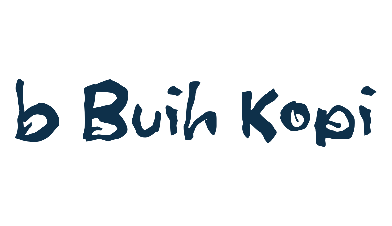b Buih Kopi, distorted font preview