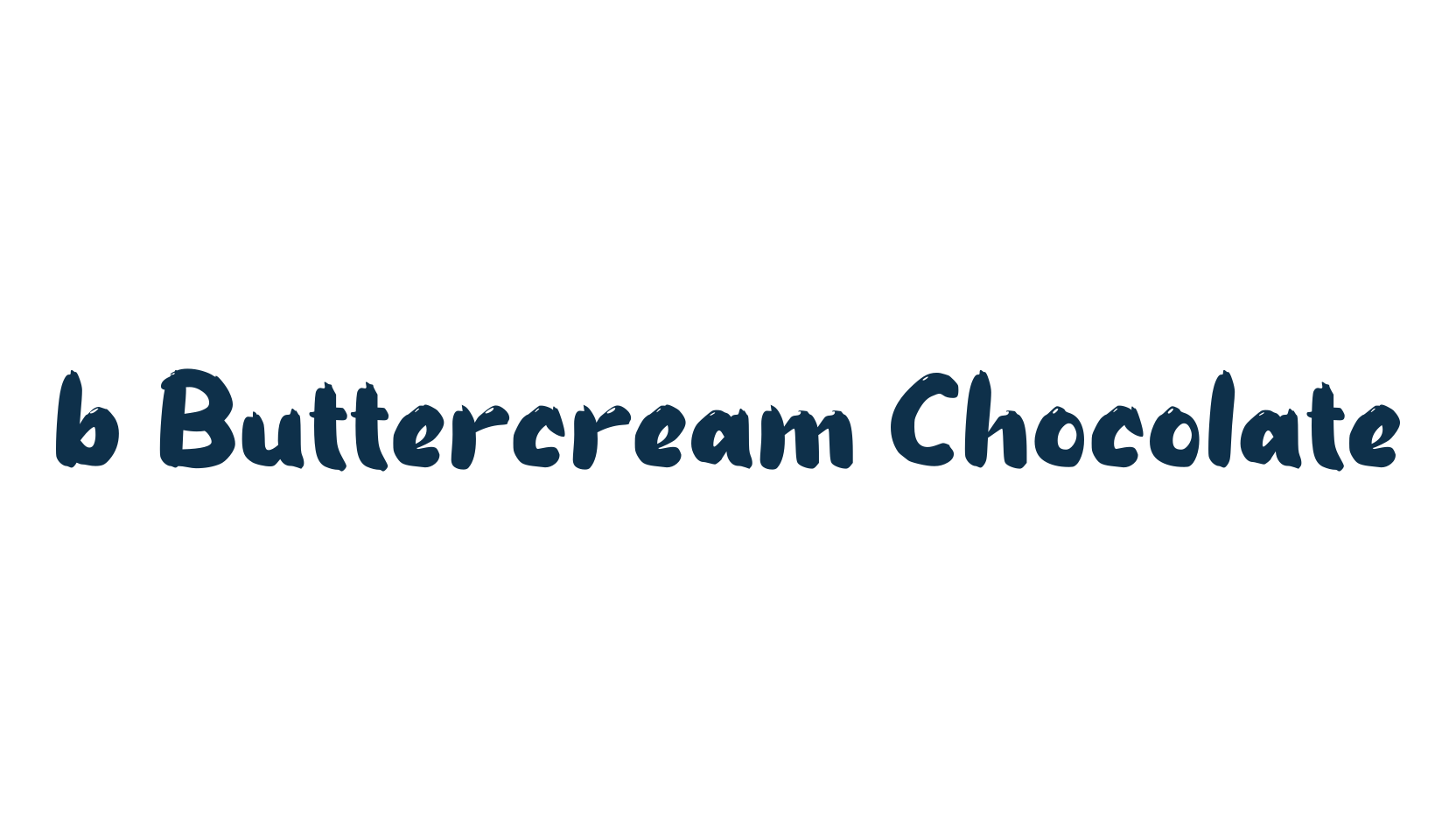b Buttercream Chocolate, script brush fancy decorative calligraphy font preview