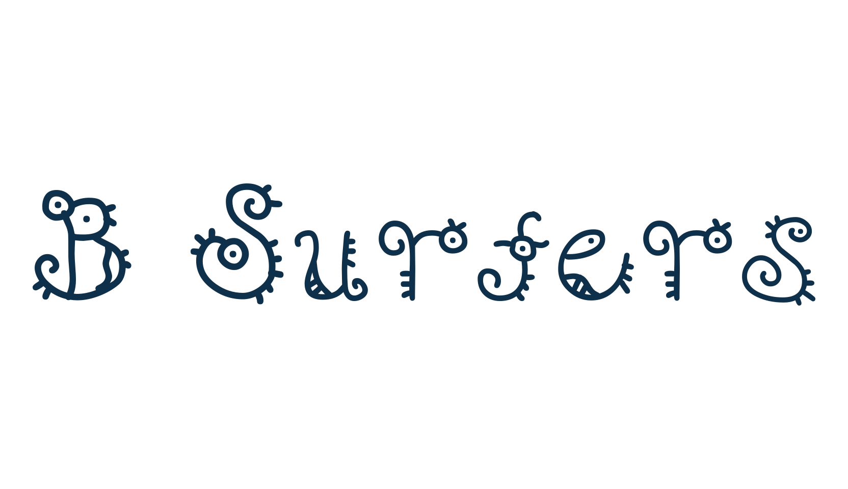 B Surfers, curly font preview