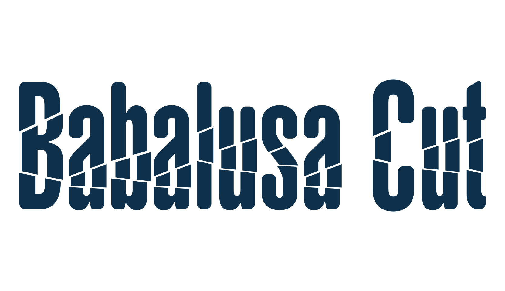 Babalusa Cut, distorted font preview