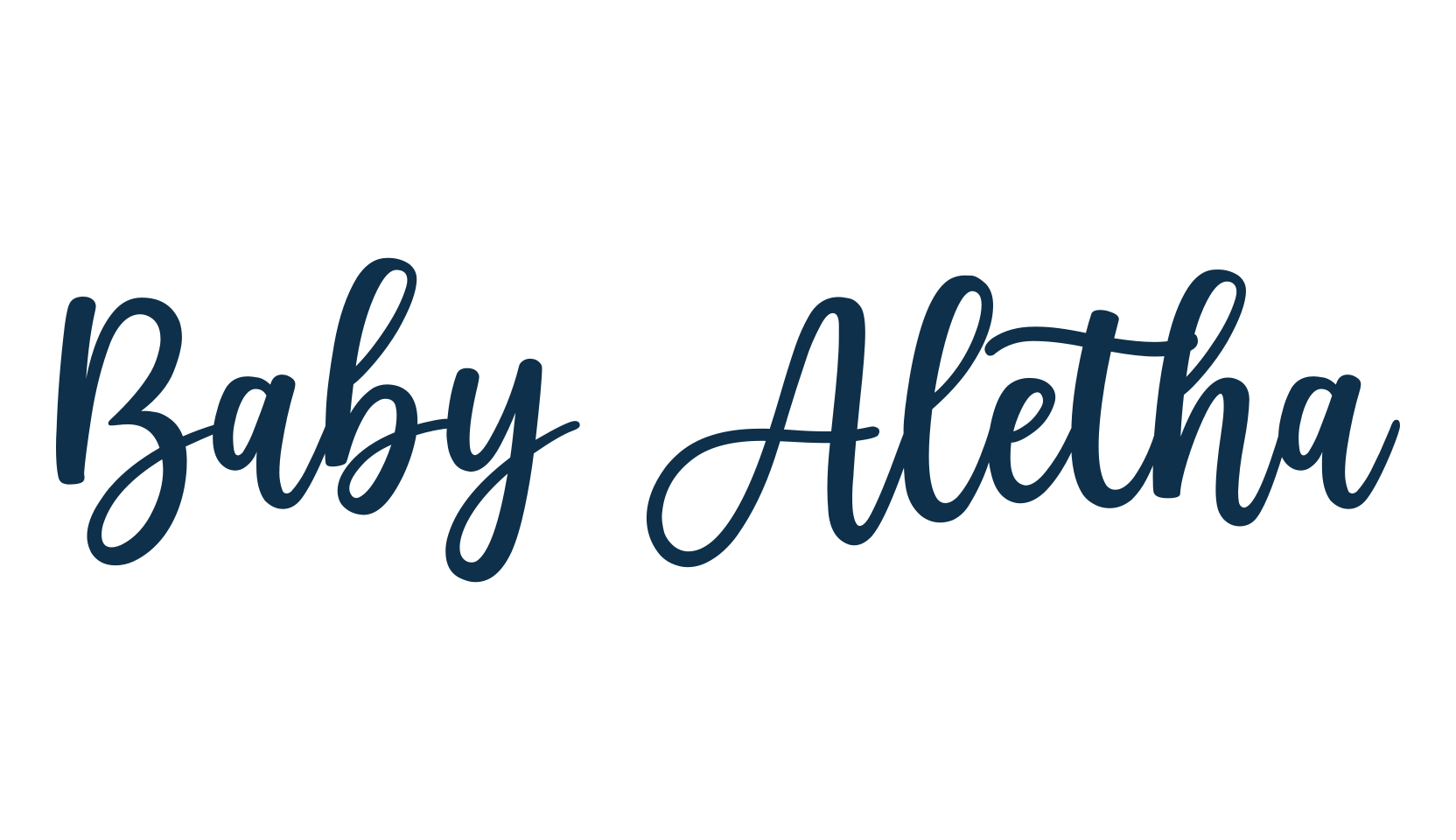 Baby Aletha, script handwritten fancy decorative calligraphy font preview