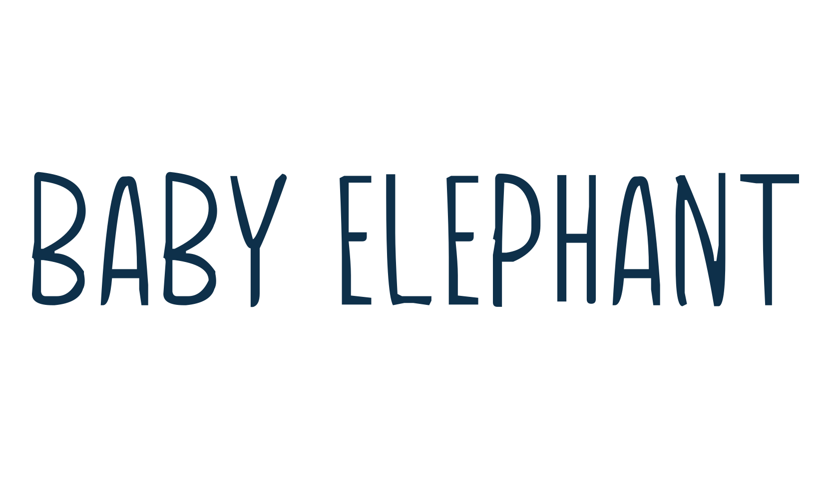 Baby Elephant, script handwritten fancy decorative calligraphy font preview