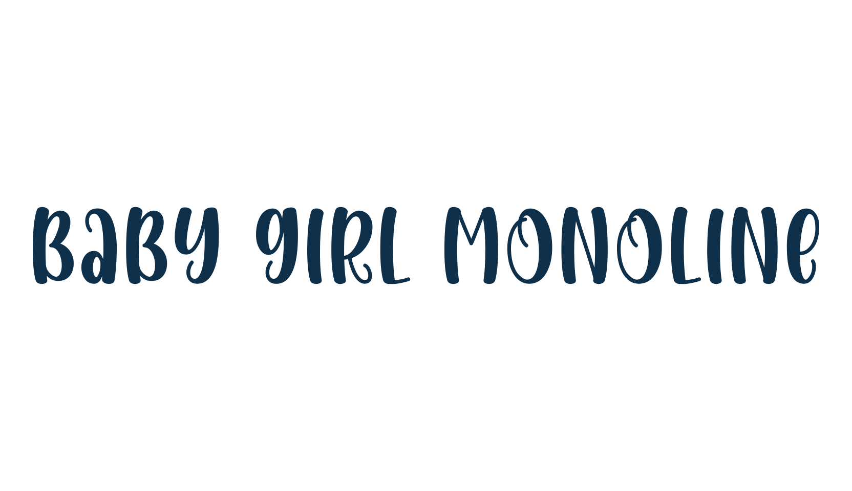 Baby Girl Monoline, script handwritten fancy decorative calligraphy font preview