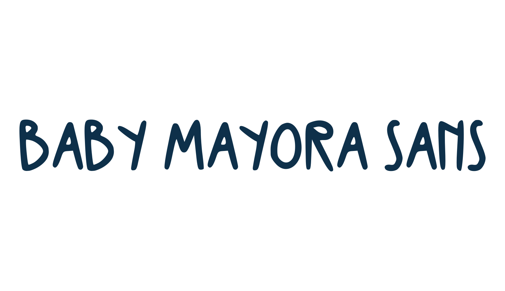 Baby Mayora Sans, script handwritten fancy decorative calligraphy font preview