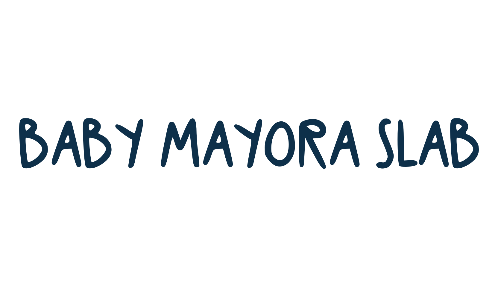 Baby Mayora Slab, fancy curly decorative font preview