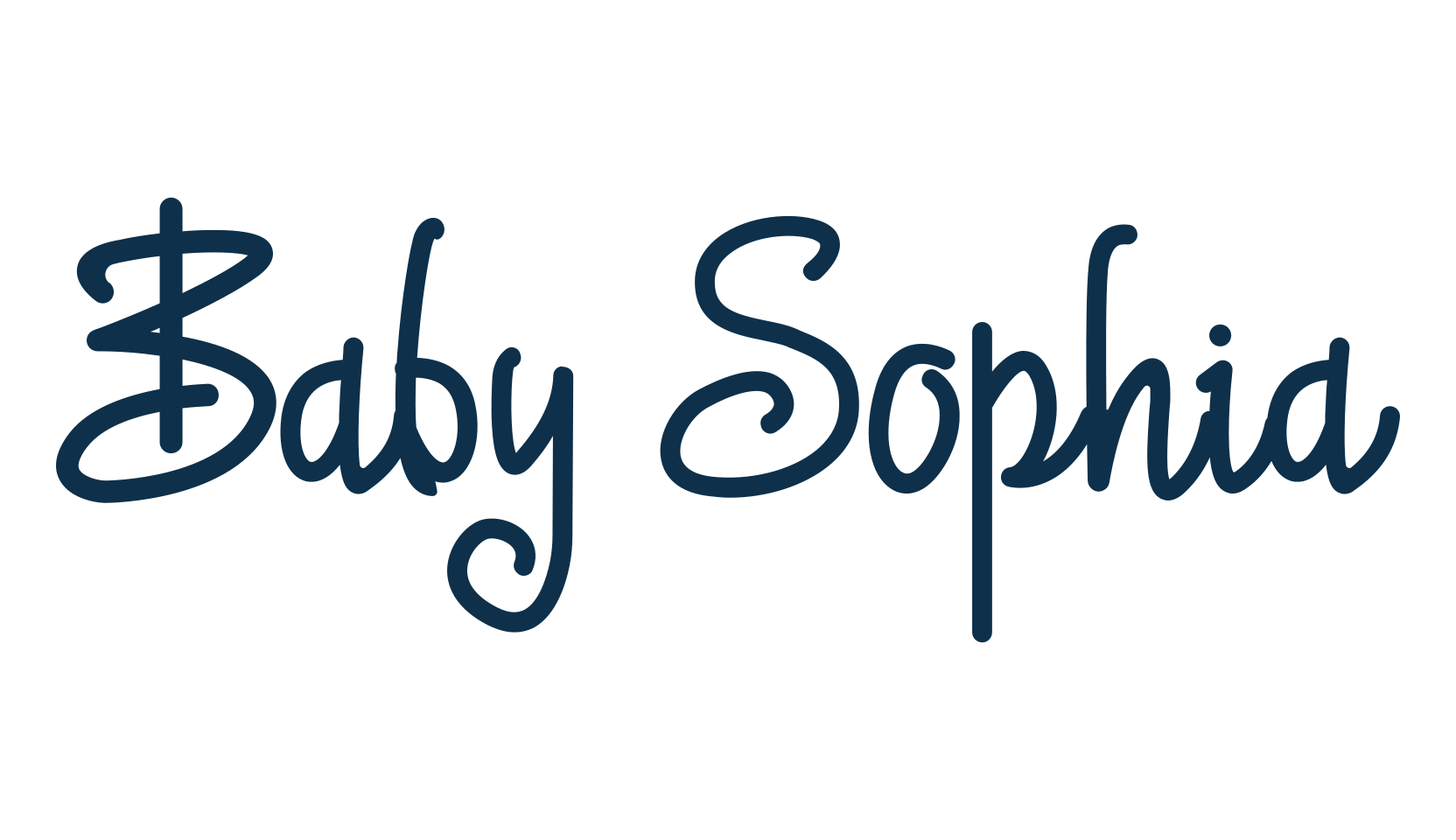 Baby Sophia, handwriting font preview