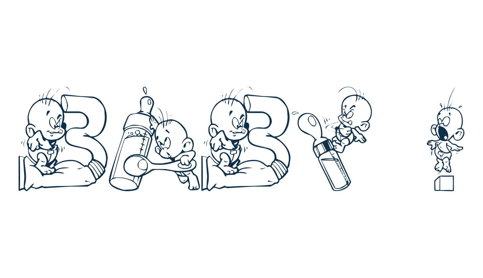 Baby !, fancy decorative font preview