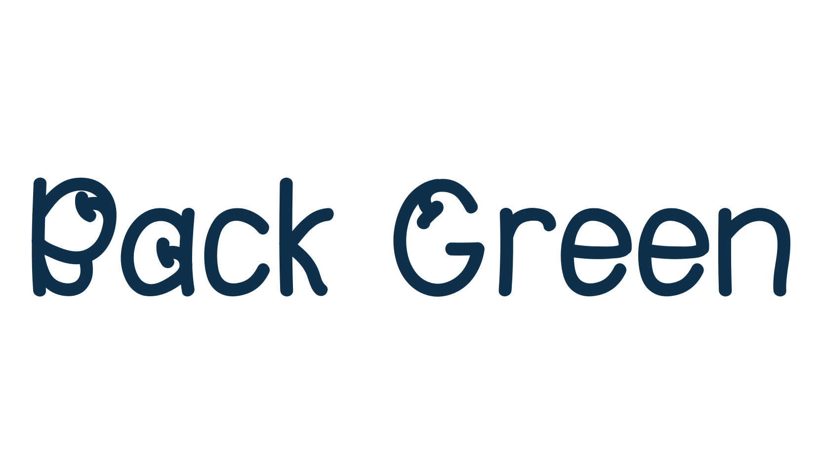 Back Green, display market font preview
