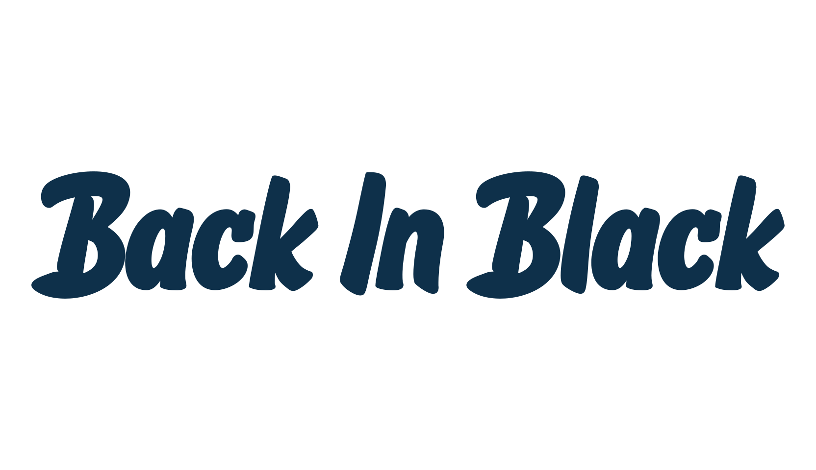 Back In Black, brush font preview
