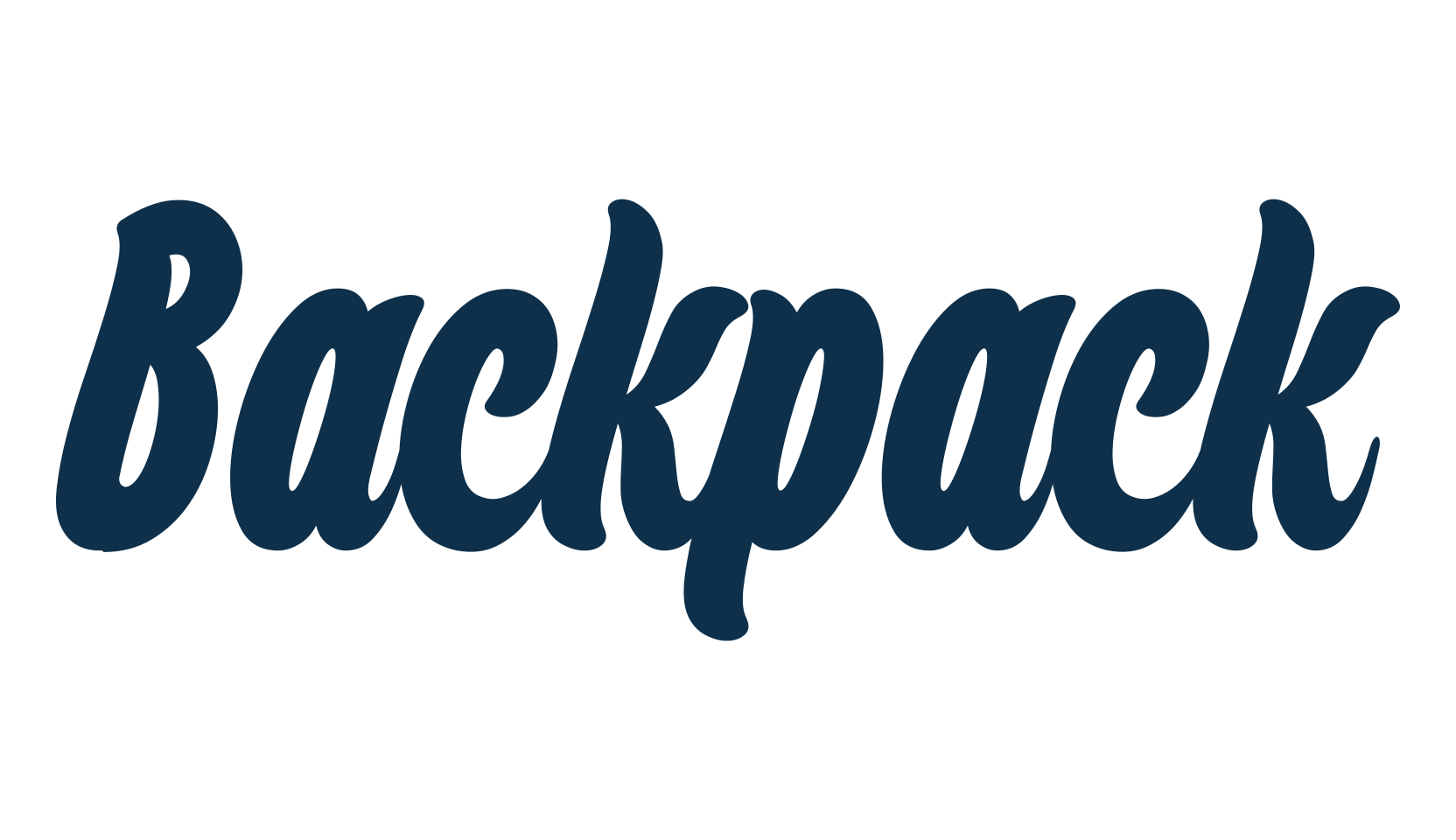 Backpack, fancy various decorative script calligraphy font preview