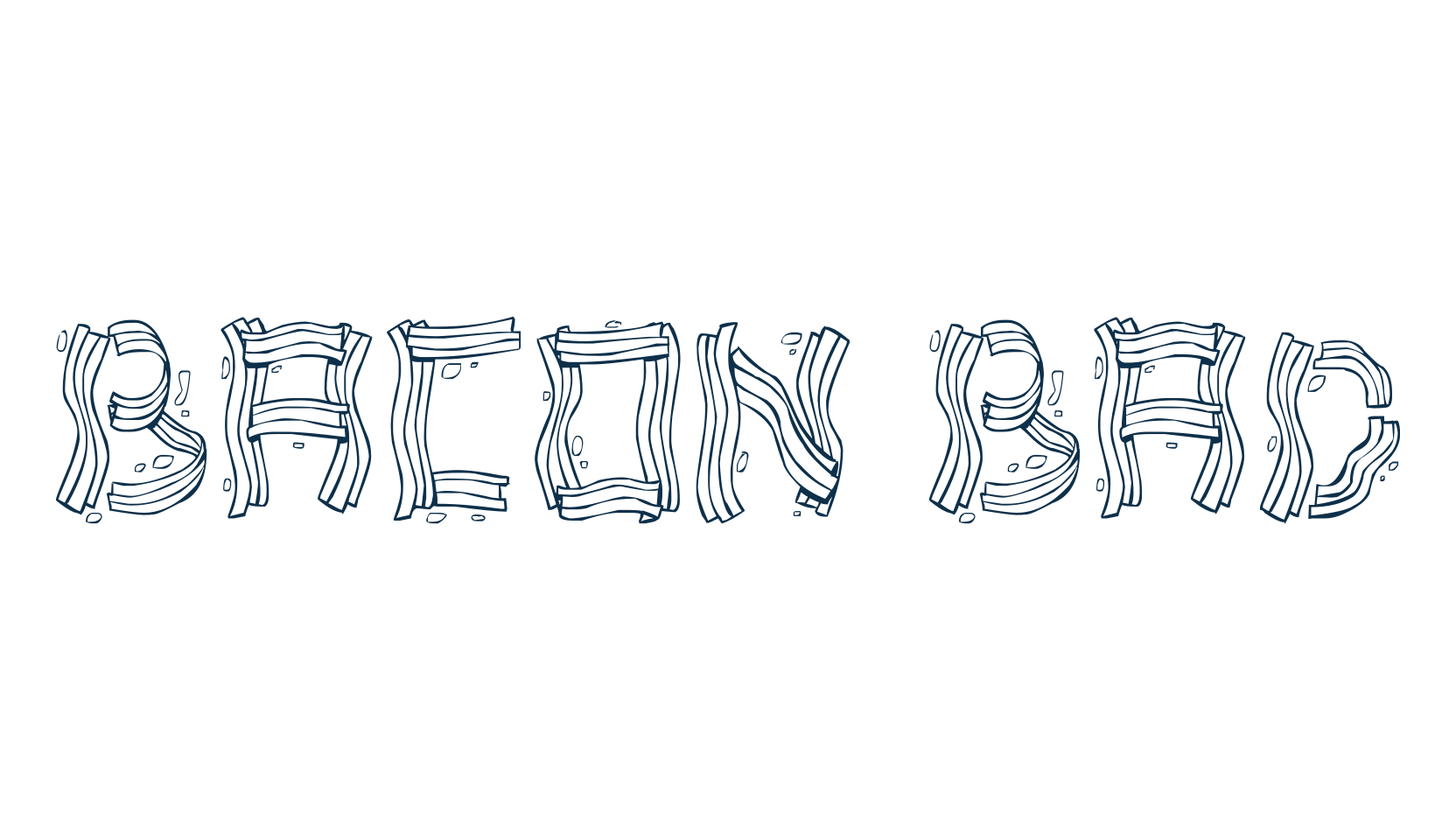 Bacon Bad, fancy decorative font preview