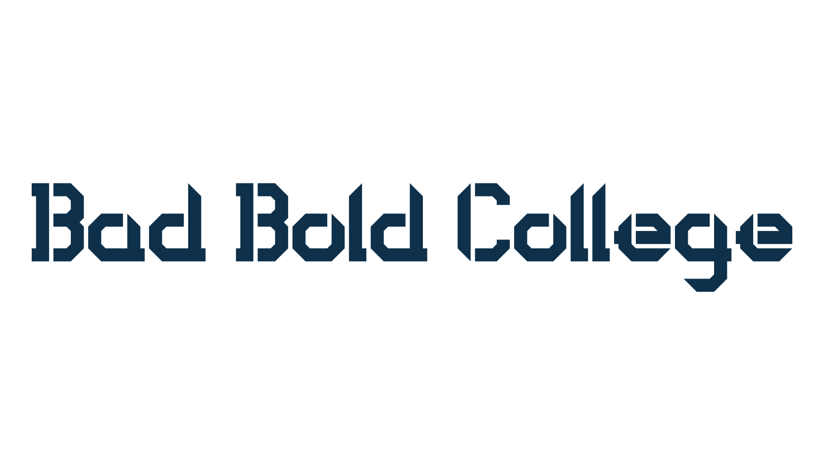Bad Bold College, fancy various techno sci-fi font preview