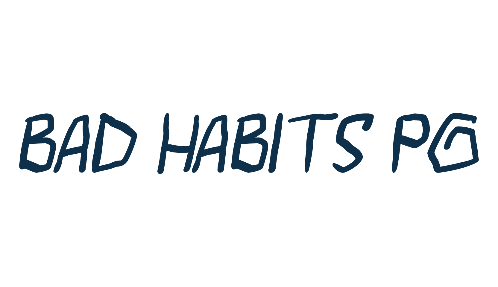 Bad Habits PG, fancy cartoon decorative comic font preview