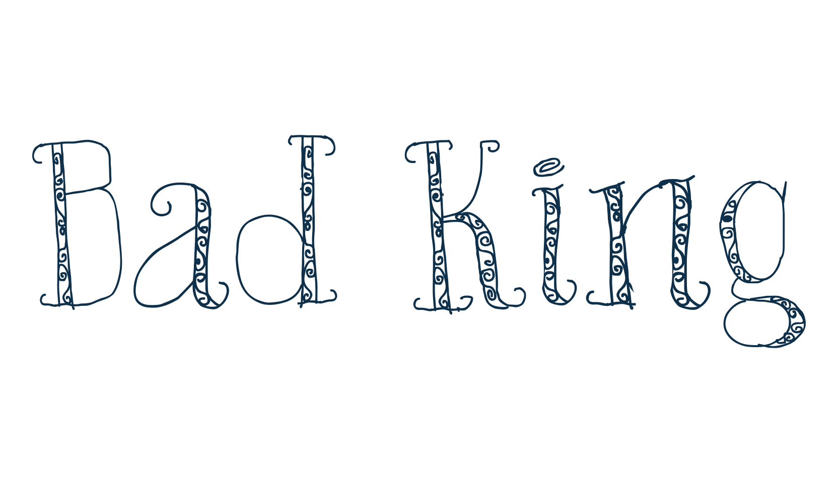 Bad King, fancy various decorative font preview