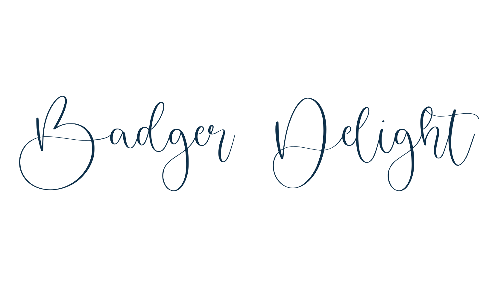 Badger Delight, script handwritten fancy decorative calligraphy font preview
