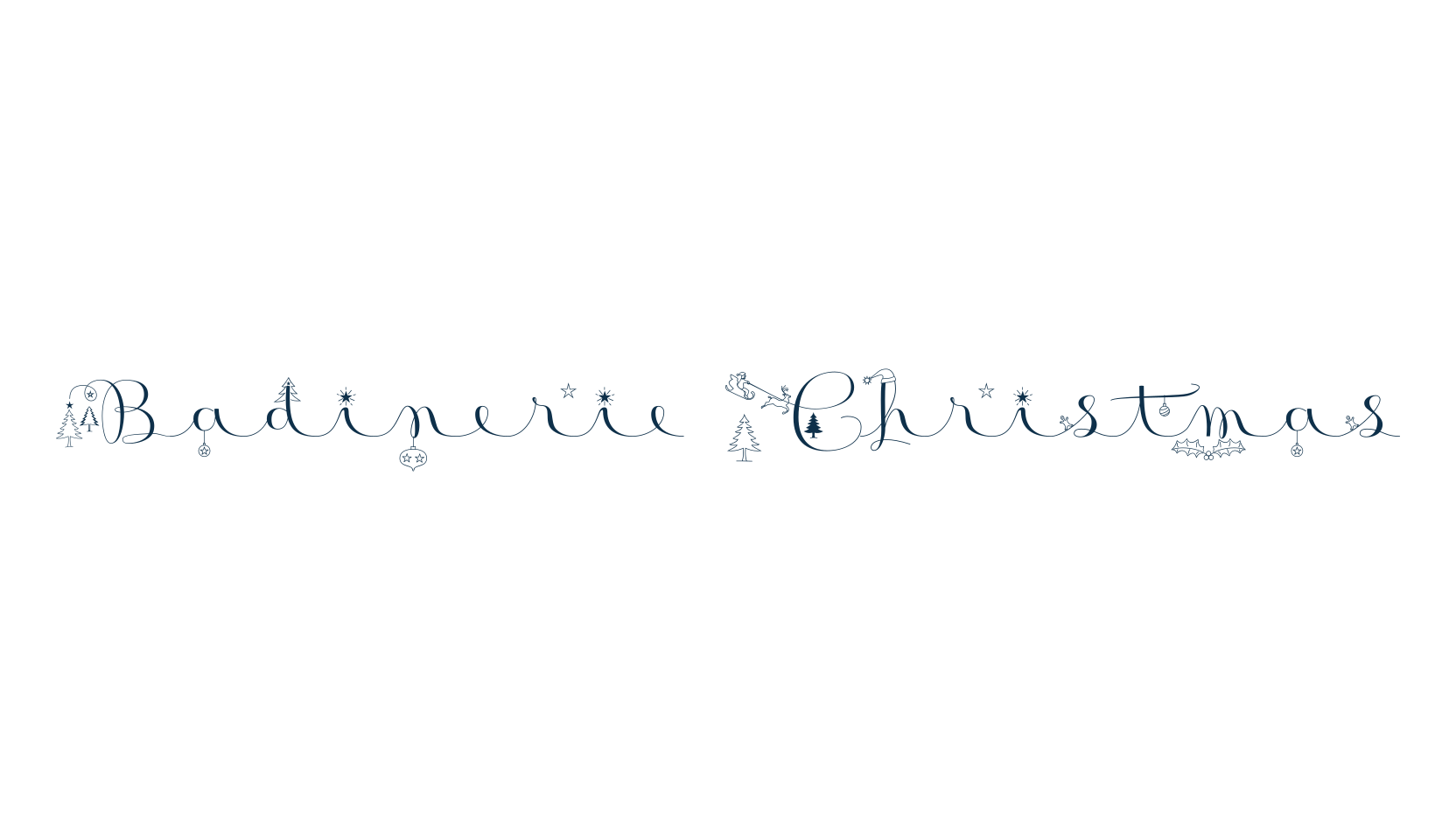 Badinerie Christmas, fancy decorative font preview