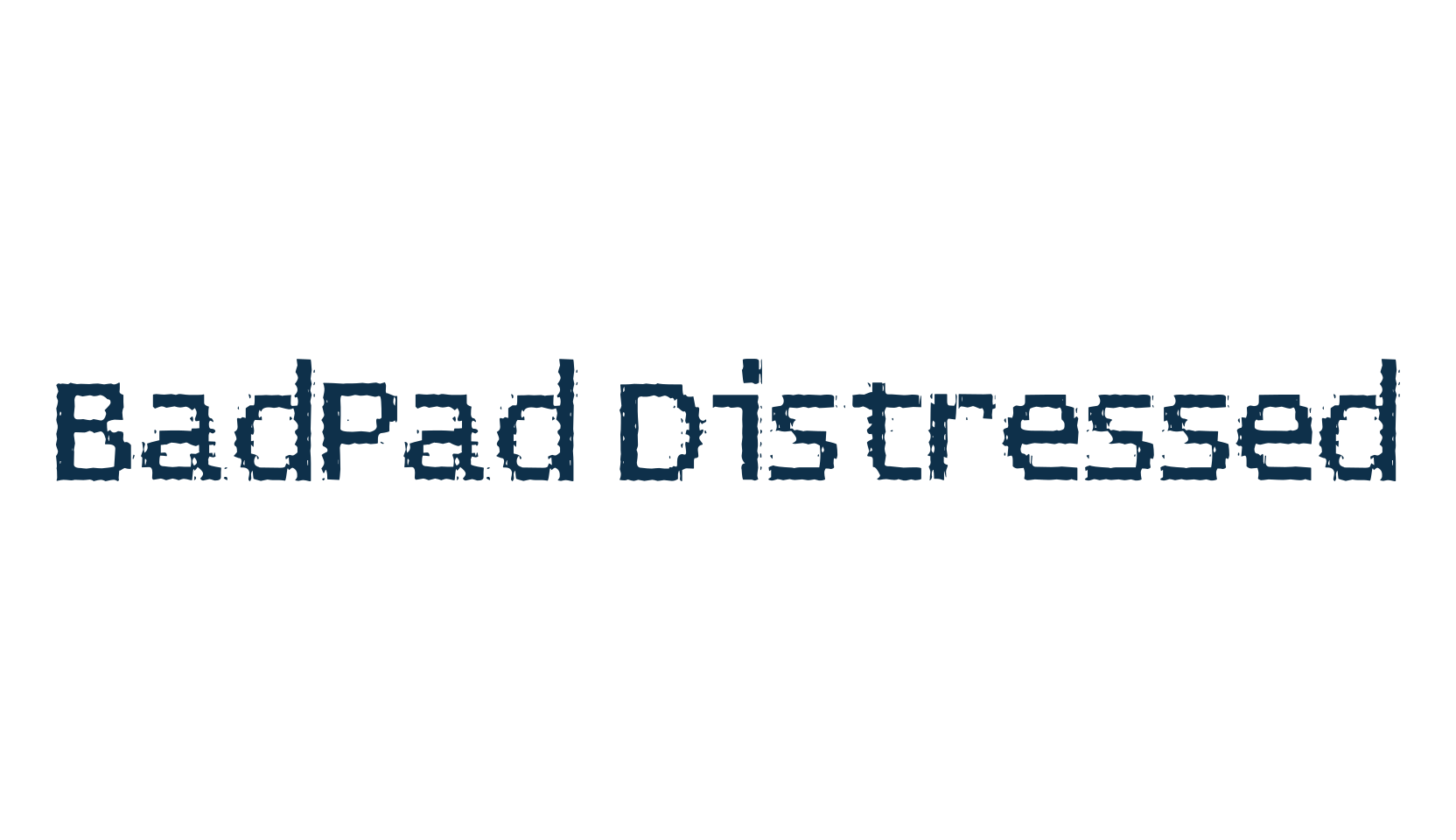 BadPad Distressed, various font preview
