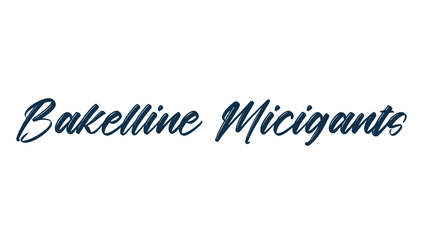 Bakelline Micigants, brush font preview