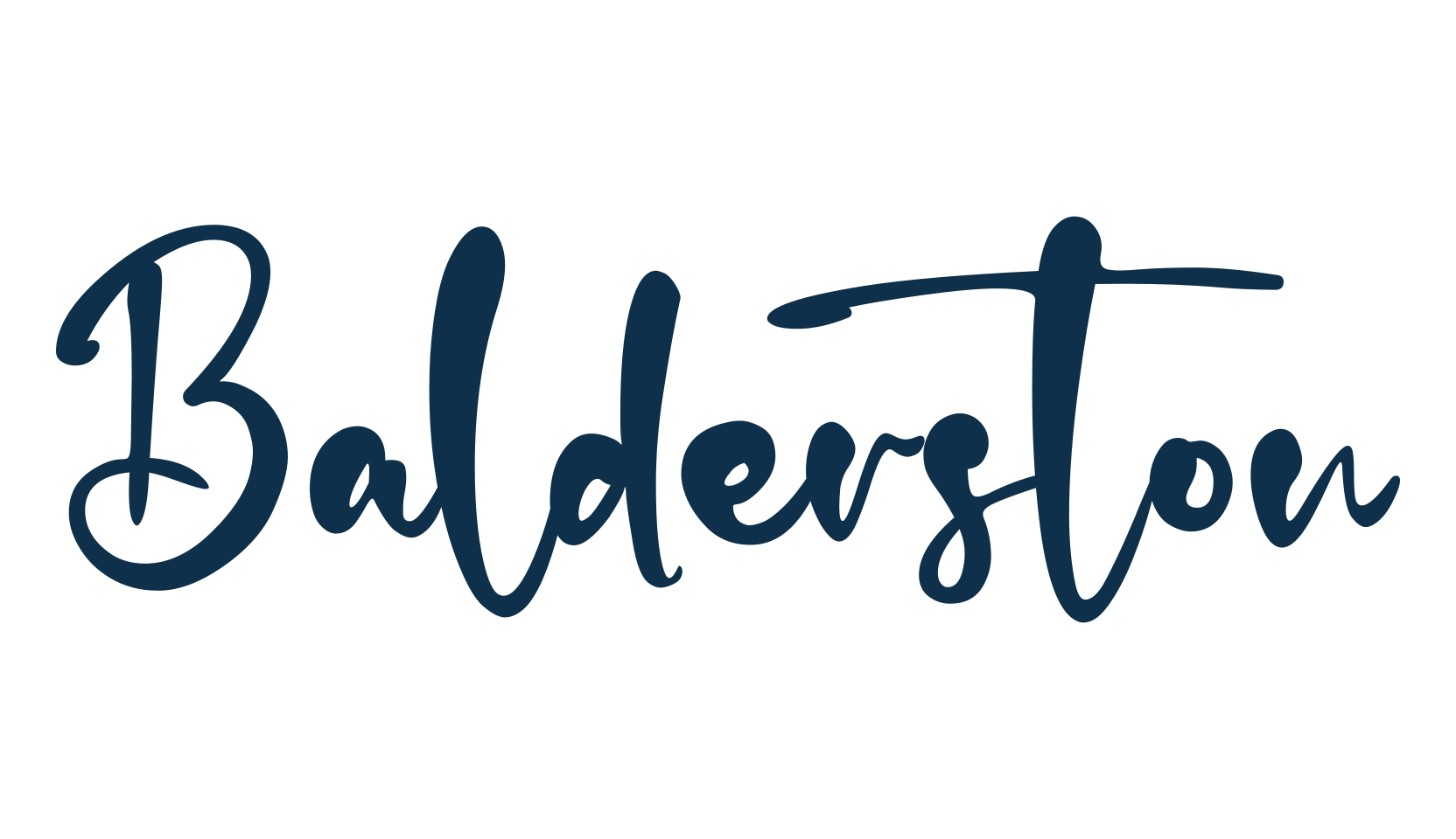 Balderston, script handwritten fancy decorative calligraphy font preview
