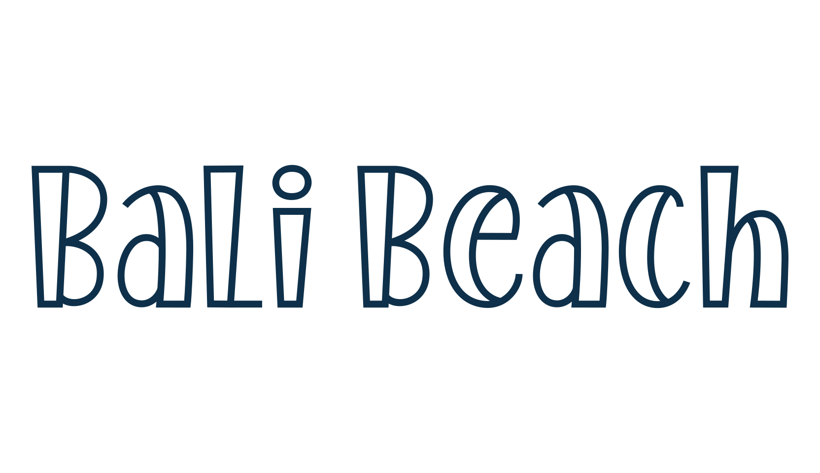Bali Beach, various font preview