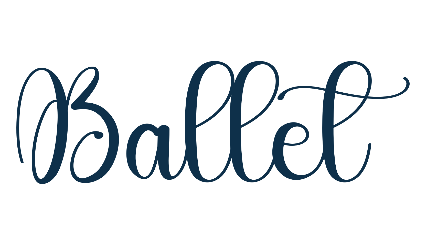 Ballet, fancy various decorative script calligraphy font preview