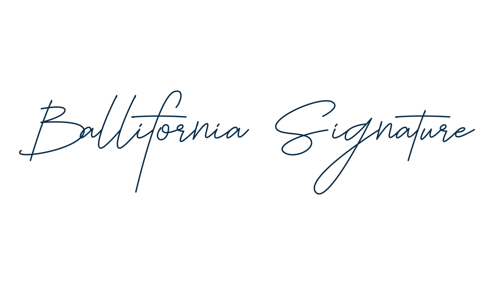 Ballifornia Signature, handwriting font preview